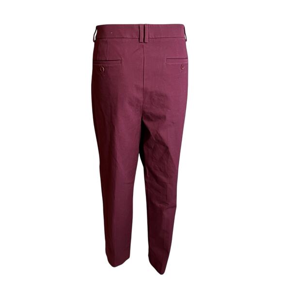 Talbots Burgundy High Waisted Straight Leg Dress Pants 14 Career Office Preppy - Picture 4 of 7
